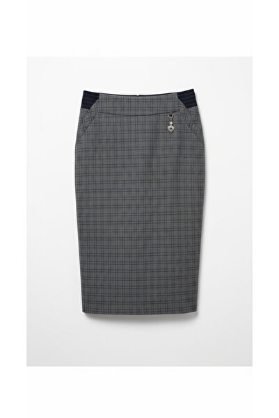 Fusion Kadın Yüksek Bel Arka Fermuarlı Kalem Etek Şık Günlük Model