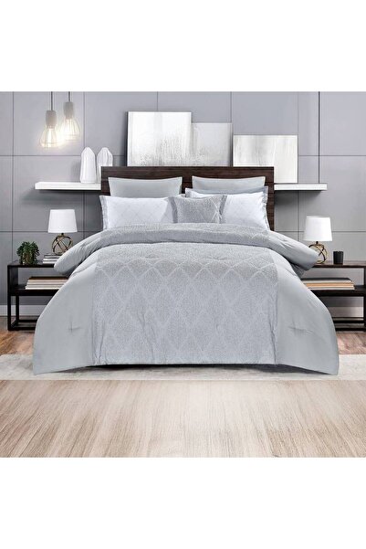 NİCE ForHome Summer Jacquard Duvet Dark Gray Diamond 7-piece 230x250 cm