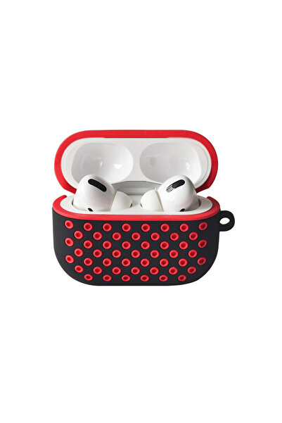 Hsc bilişim حافظة رياضية مثقبة لسماعات Airpods Pro 2 (الجيل الثاني) - أسود-أحمر