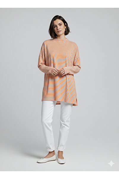 two in sis Striped Tunic Viscose Basic Striped Tunic Hijab Tunic Blouse