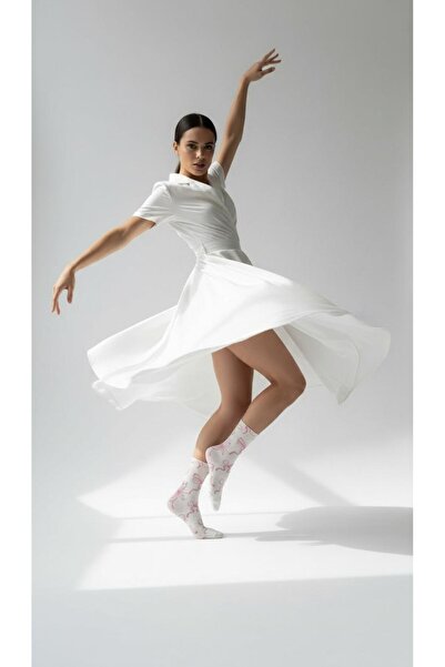 Plus Scorpion Women's Pink Ribbon Patterned Socks – Cotton, Flexible, Breathable (36-40)