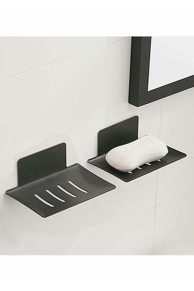 Generic Excefore Soap Dish Shower Waterfall, Black Stainless Steel Soap Tray, Self Adhesive Bar Soap Holder