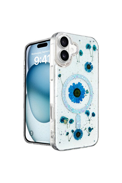 magicool غطاء آيفون 16 غطاء ماج سيف ديزي سيلفر - أزرق