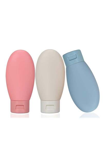 Generic Oasisgalore 3-Piece Travel Bottle Set, 60ml Mini Squeeze Bottles for Toiletries, Shampoo, and Condi