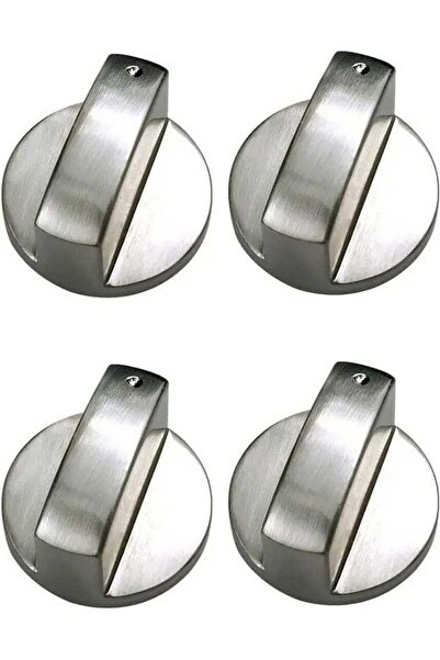 Generic 4 Pcs Gas Stove Knob Replacement, 6mm D-Shaped Hole Stainless Steel Oven Knobs, Durable Heat-Resist