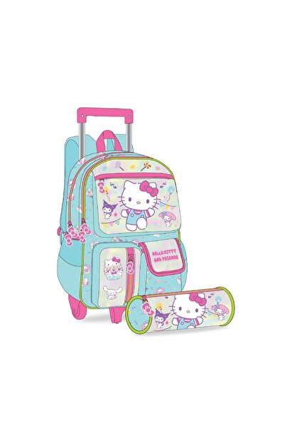 BOZ school backpack + pencil case, pink, size 17