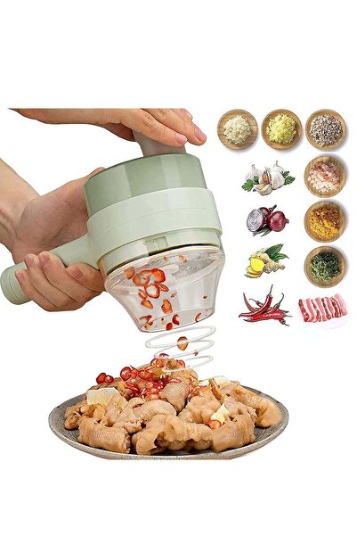 Generic ELTRAZONE Portable Mini Wireless Food Processor with Brush, 4 in 1 Handheld Electric Vegetable Cutt