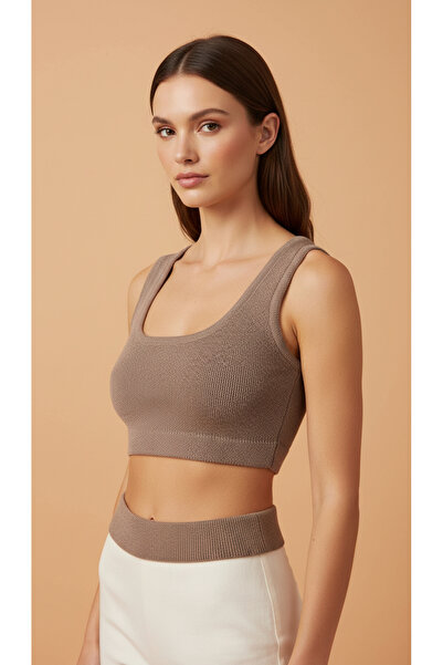 Digz fashion Stone Color Knitwear Crop Top Bra