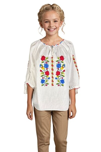 rody's forever CPF girls' blouse, white/yellow , 10 years old, 130 cm