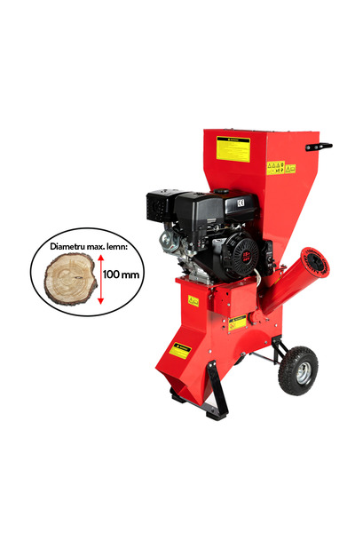 micul fermier Little Farmer branch shredder, Ø100mm, 15HP petrol engine, electric start, vertical feed for sawdust