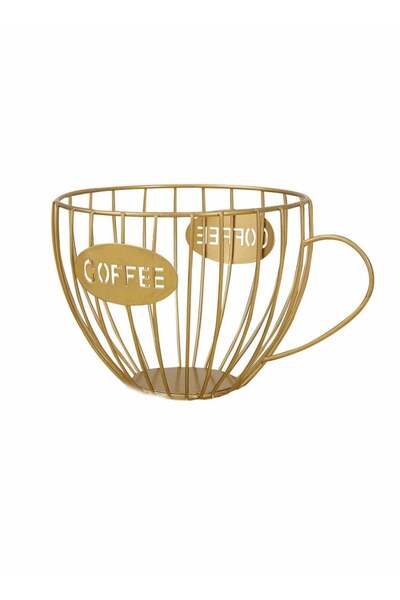 Generic Coffee Cup Shape Cofffee Capsule Storage Holder Coffee Pod Organizer, Gold
