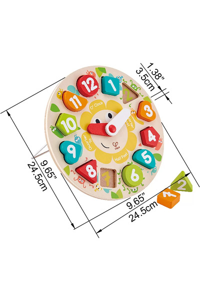 Hape Wooden Clock with Geometric Shapes