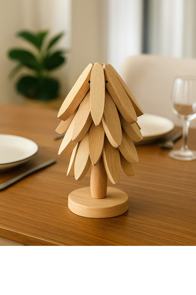 Golden Era Bambu Katlanır 4’lü Nihale Seti 20 CM – Standlı, Isıya Dayanıklı Kaymaz Tencere Altlığı