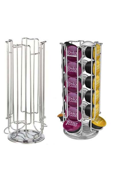 Generic Reko 24 Coffee Pods Capsule Rotating Holder Stand for Nescafe Compatible with Dolce Gusto