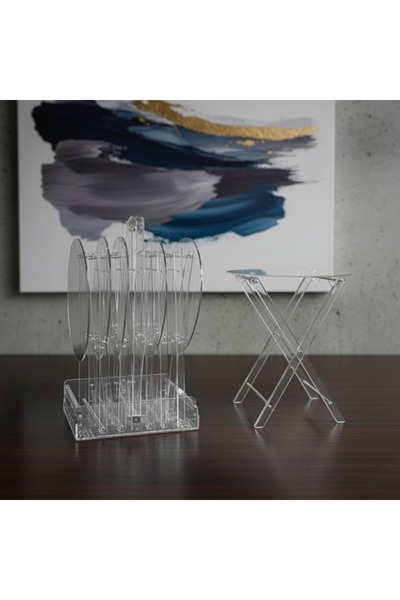 DEC5 6-piece round acrylic folding bag set