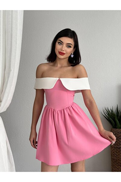 Queene Dreams Rochie Nalia cu guler alb