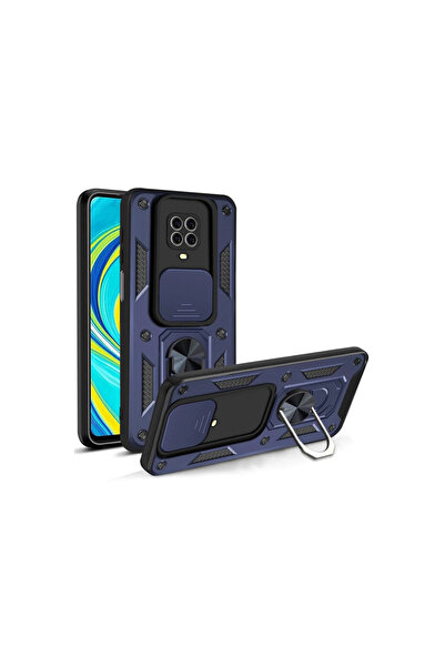 Twin Store حافظة ريدمي نوت 9 من السيليكون مع حلقة عدسة بارس - أزرق داكن