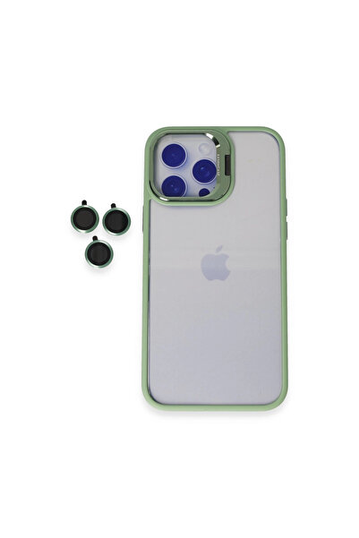 Twin Store غطاء حماية لآيفون 14 مع حامل عدسة روبلوكس - أخضر