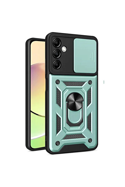 Twin Store سيليكون مع حلقة عدسة لجهاز Galaxy S24 Fe Pars - أخضر