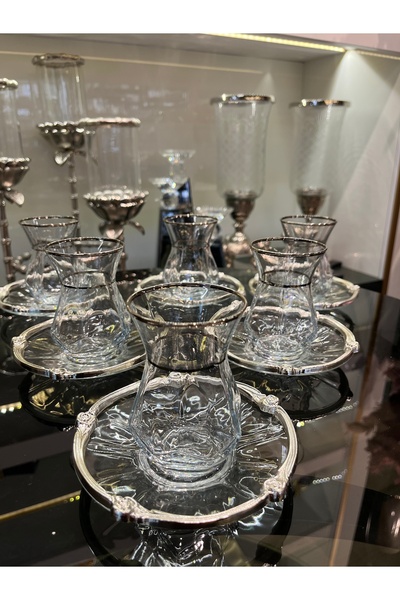 P&ORA PREMIUM KITCHEN PRODUCTS Alya 6 Person Real Silver Gilt and Zamak Tea Set by K.O