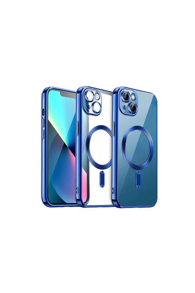 Twin Store غطاء حماية مغناطيسي لهاتف آيفون 15 - أزرق داكن