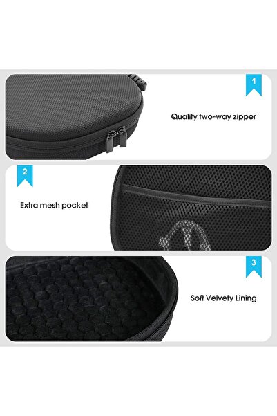 PROCASE AirPods Max Hard Travel Headphone Case with Silicone Earpad Cover & Mesh Pocket - Black