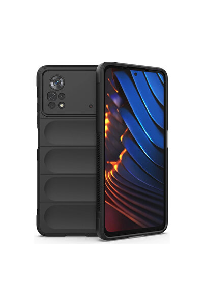 Twin Store حافظة بوكو X4 5G من السيليكون الأفضل - أسود