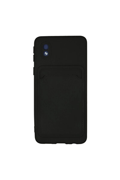 Twin Store حافظة جالاكسي A01 كور من السيليكون مع حامل بطاقات كيلفن - أسود