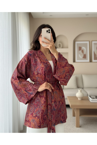 MissRunin Etnik Desenli Bağcıklı Kimono
