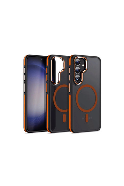 Twin Store غطاء جالاكسي إس 24 وينر ماج سيف - برتقالي