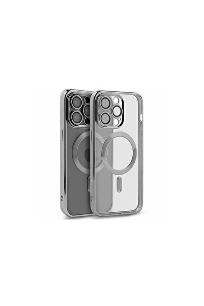 Twin Store غطاء حماية مغناطيسي لهاتف آيفون 15 - فضي