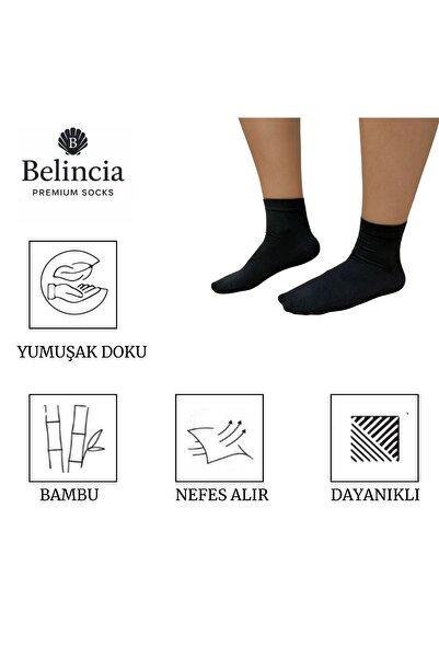 belincia Bambu Asorti Men's Socks Half Socks 6 Pack (2 Anthracite - 2 Navy Blue - 2 Gray)