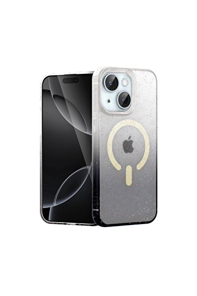 Twin Store غطاء آيفون 15 بوميل شايني ماج سيف - أسود