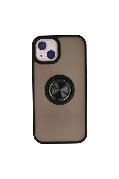 Twin Store جراب آيفون 15 غطاء سيليكون مونتريال مع حلقة - أسود