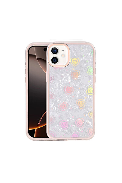 Twin Store غطاء آيفون 11 لومي منقوش - وردي