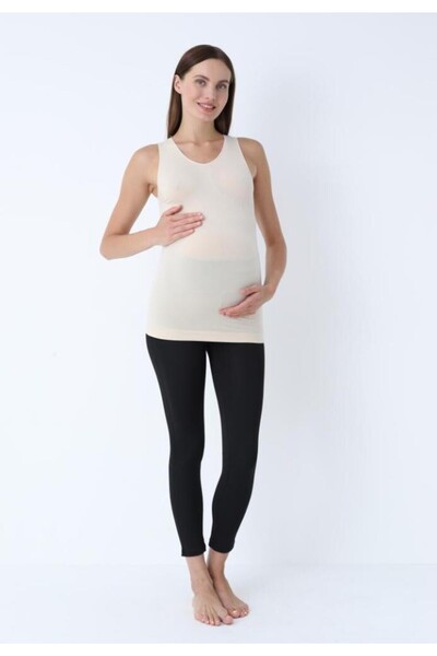 TOSKI Beige Modal Stitch-Free Maternity Tank Top