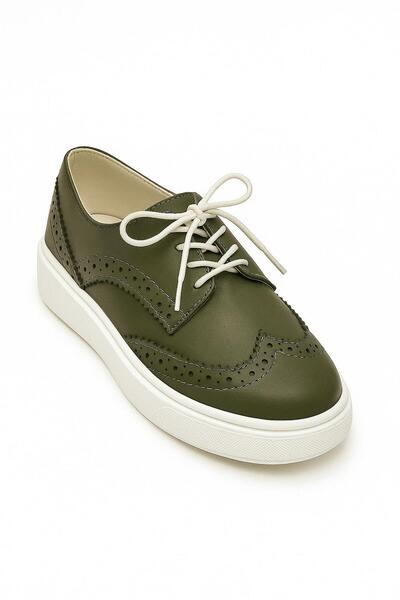 BeSteps Yeşil Oxford Hakiki Deri Ortopedik Termo Kaymaz Taban El Yapımı Erkek...