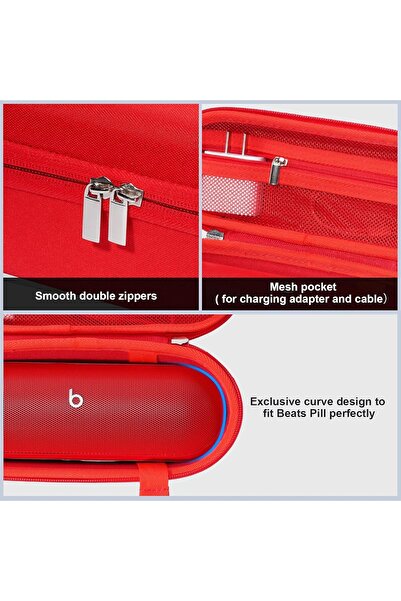 PROCASE Hard Carrying Case Cover for Beats Pill Wireless Portable Speaker - Statementred