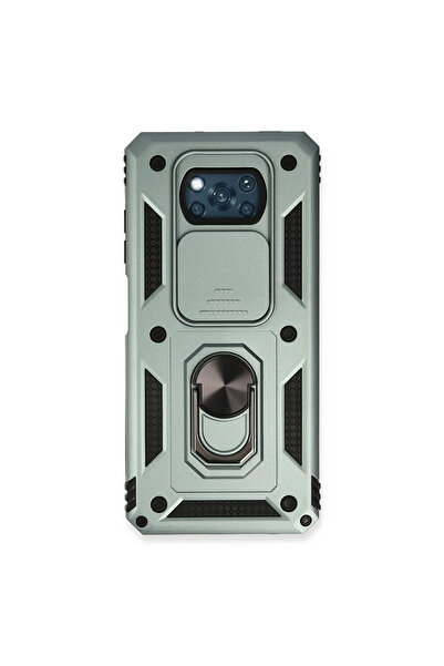 Twin Store حافظة Pocophone X3 مصنوعة من السيليكون مع حلقة عدسة - أخضر