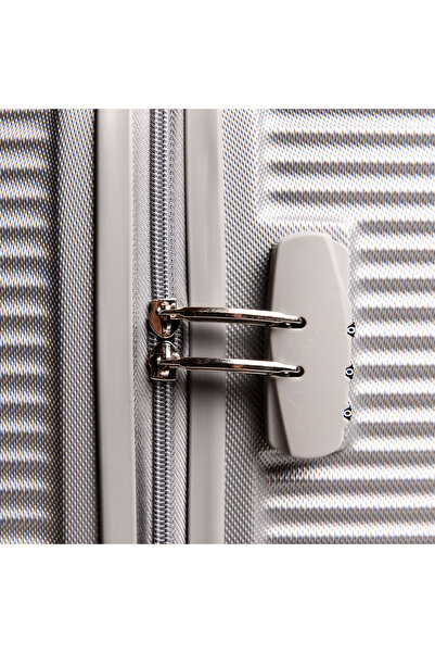 Travel POLO Medium trolley, TRAVEL POLO, 67x41x29cm, A1011, checked luggage. ABS suitcase, GREY