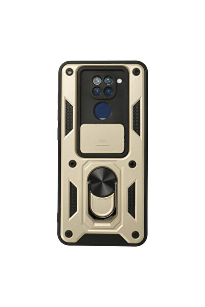 Twin Store حافظة ريدمي نوت 9 من السيليكون مع حلقة عدسة بارس - ذهبي