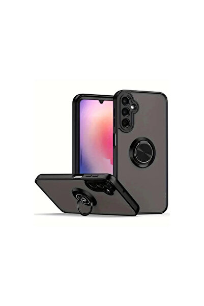 Twin Store غطاء سيليكون مونتريال مع حلقة لهاتف Galaxy A36 - أسود