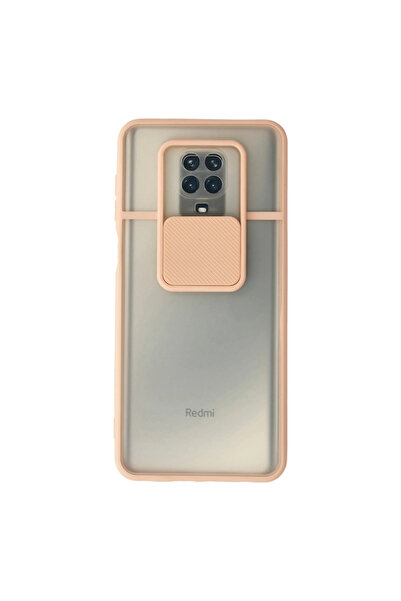 Twin Store حافظة ريدمي نوت 9 من السيليكون المنزلق لكاميرا الهاتف - وردي