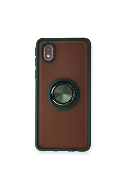 Twin Store غطاء حماية سيليكون لهاتف جالاكسي A01 كور مع حلقة مونتريال - أخضر