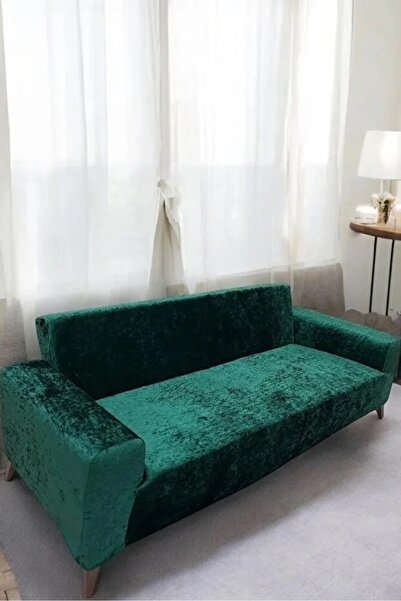 Bright Home Husa de canapea din catifea pentru 3 persoane Husa de canapea ela...