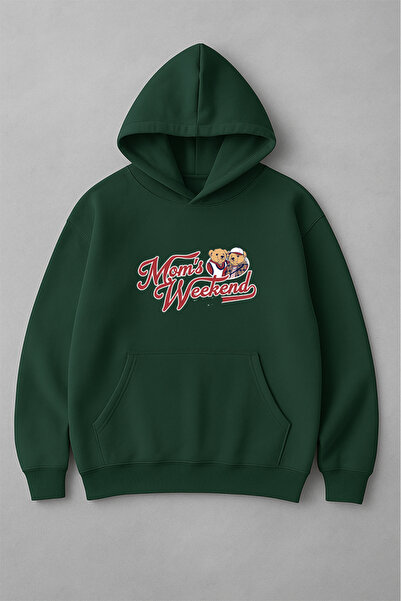 LORVEX Φούτερ με κουκούλα Oversize Moms Weekends με στάμπα Unisex