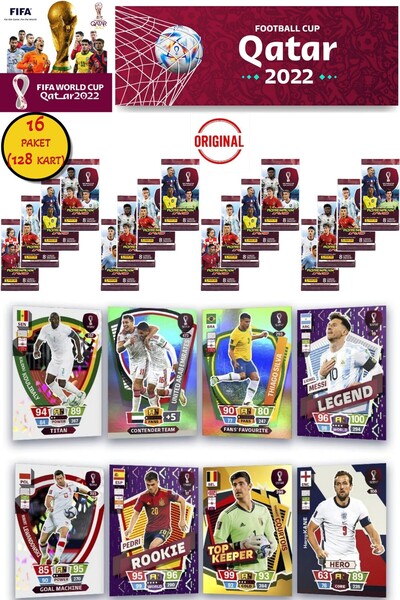 TOYFEST World Cup Panini Fifa 2022 Adrenalyn XL Qatar World Cup Trading Card (16 Packs 128 Cards)
