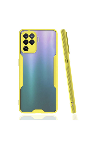 Najmaddin حافظة اوبو رينو 5 لايت سيليكون بلاتينيوم - أصفر