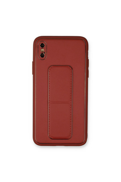 Twin Store غطاء حماية لهاتف آيفون Xs مصنوع من جلد كوكو - فوشيا