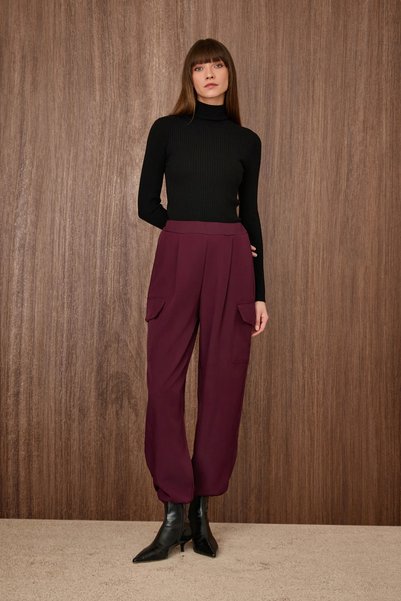 Sishli Yandan Cepli Jogger Pantolon